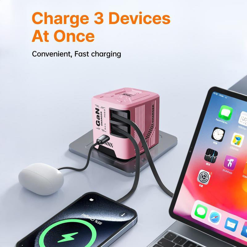 🔥 50% OFF Today Only!! 🔥4-in-1 Compatible 120W Fast Charger with Retractable Type-C & Lightning Cable