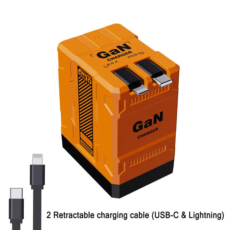 🔥 50% OFF Today Only!! 🔥4-in-1 Compatible 120W Fast Charger with Retractable Type-C & Lightning Cable