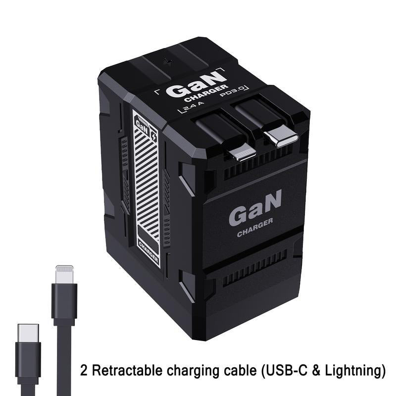 🔥 50% OFF Today Only!! 🔥4-in-1 Compatible 120W Fast Charger with Retractable Type-C & Lightning Cable