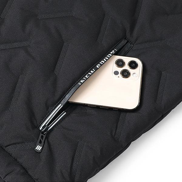 KZZ Men's Warm Vest Fleece Lined Wool  Black Gilet Crewneck Top